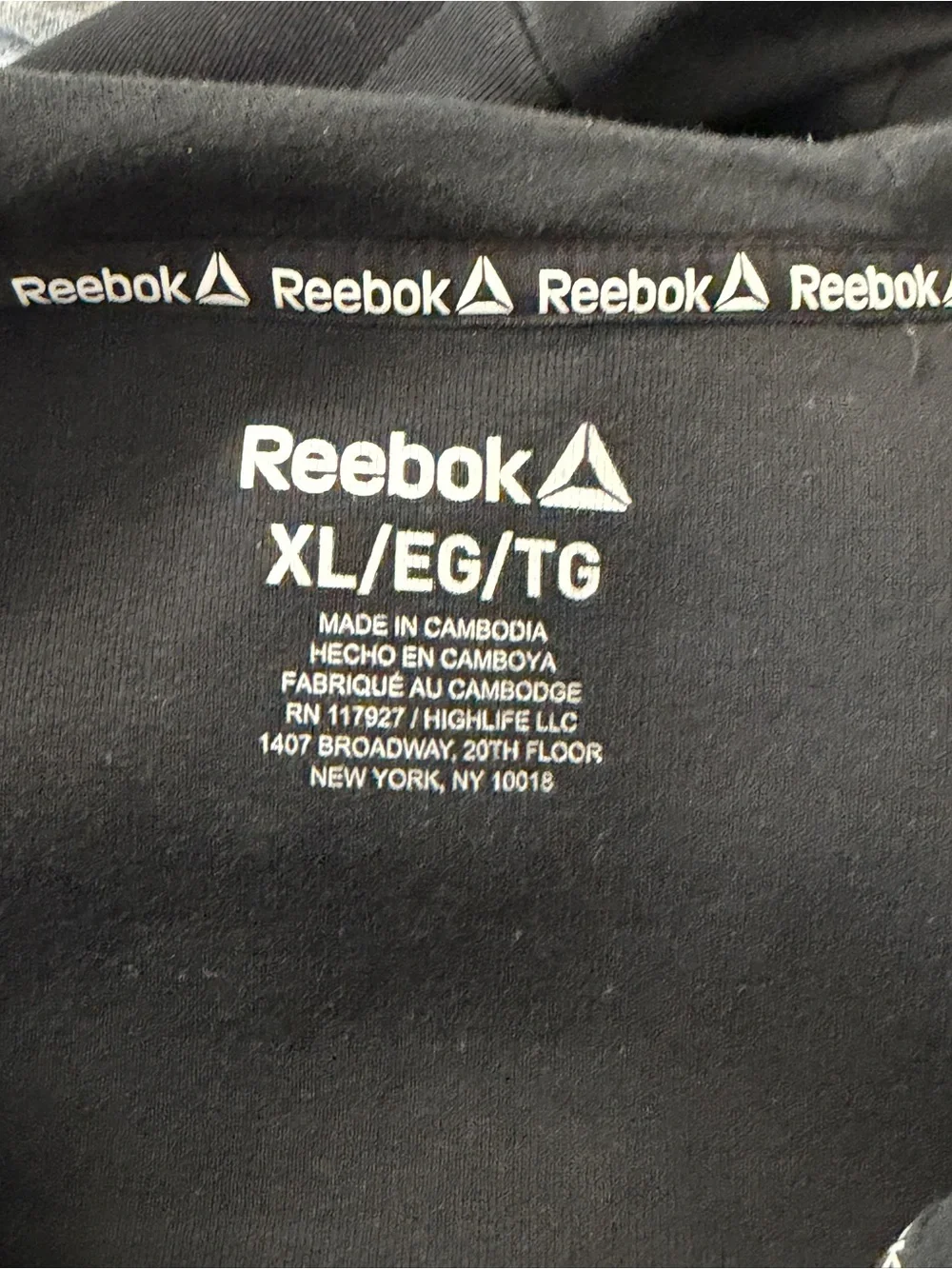 Reebok Men’s Black Full-Zip Hooded Performance Jacket
